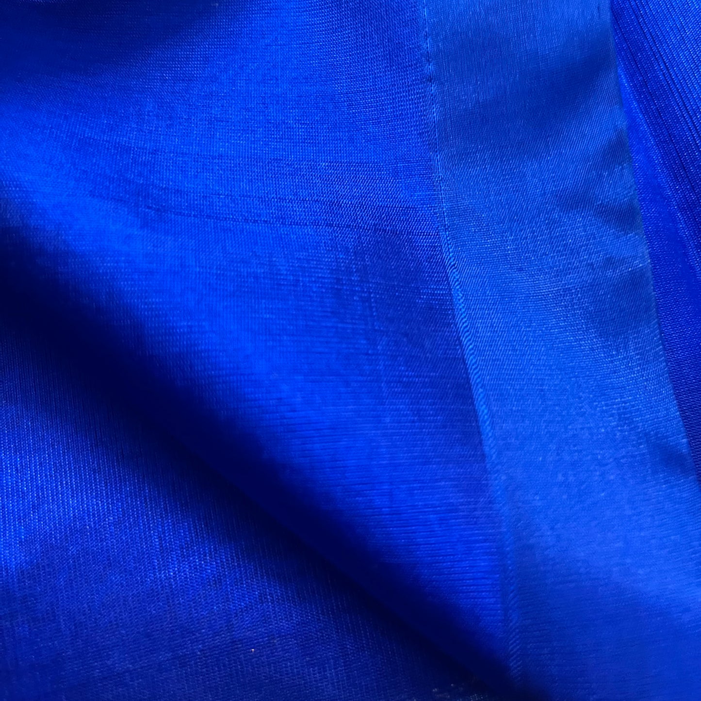 Electric blue Chanderi silk saree with silk border