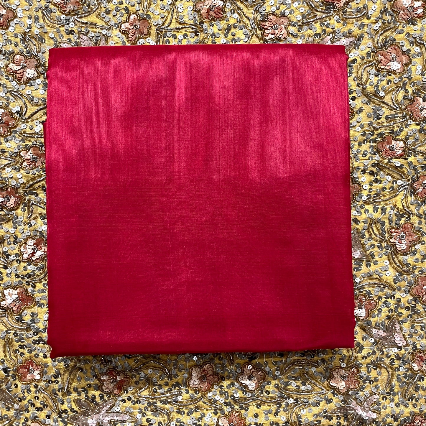 Velvet red chanderi silk saree with silk border