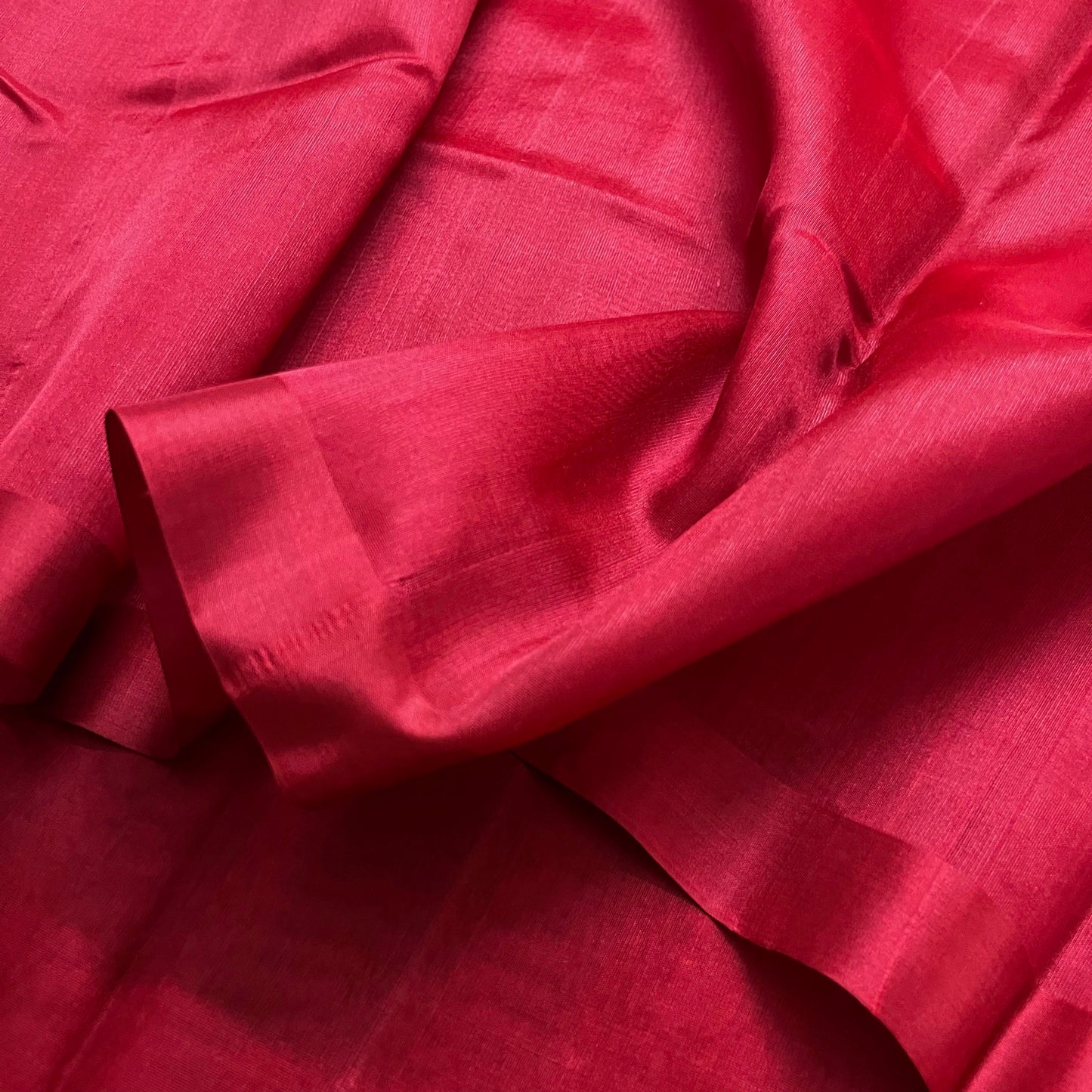 Velvet red chanderi silk saree with silk border