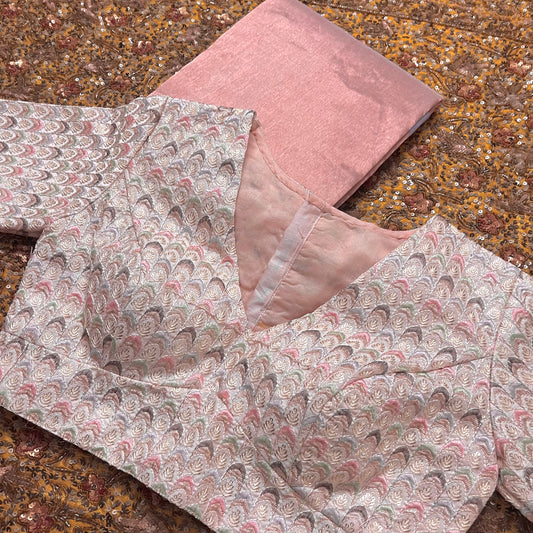 Light pink blouse with threadwork