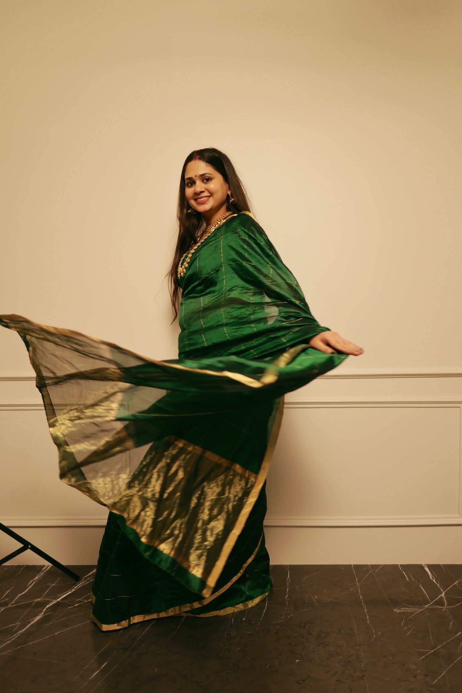 Light Green Full Jaal Katan Silk Hanwoven Chanderi Saree - TheSareeStory