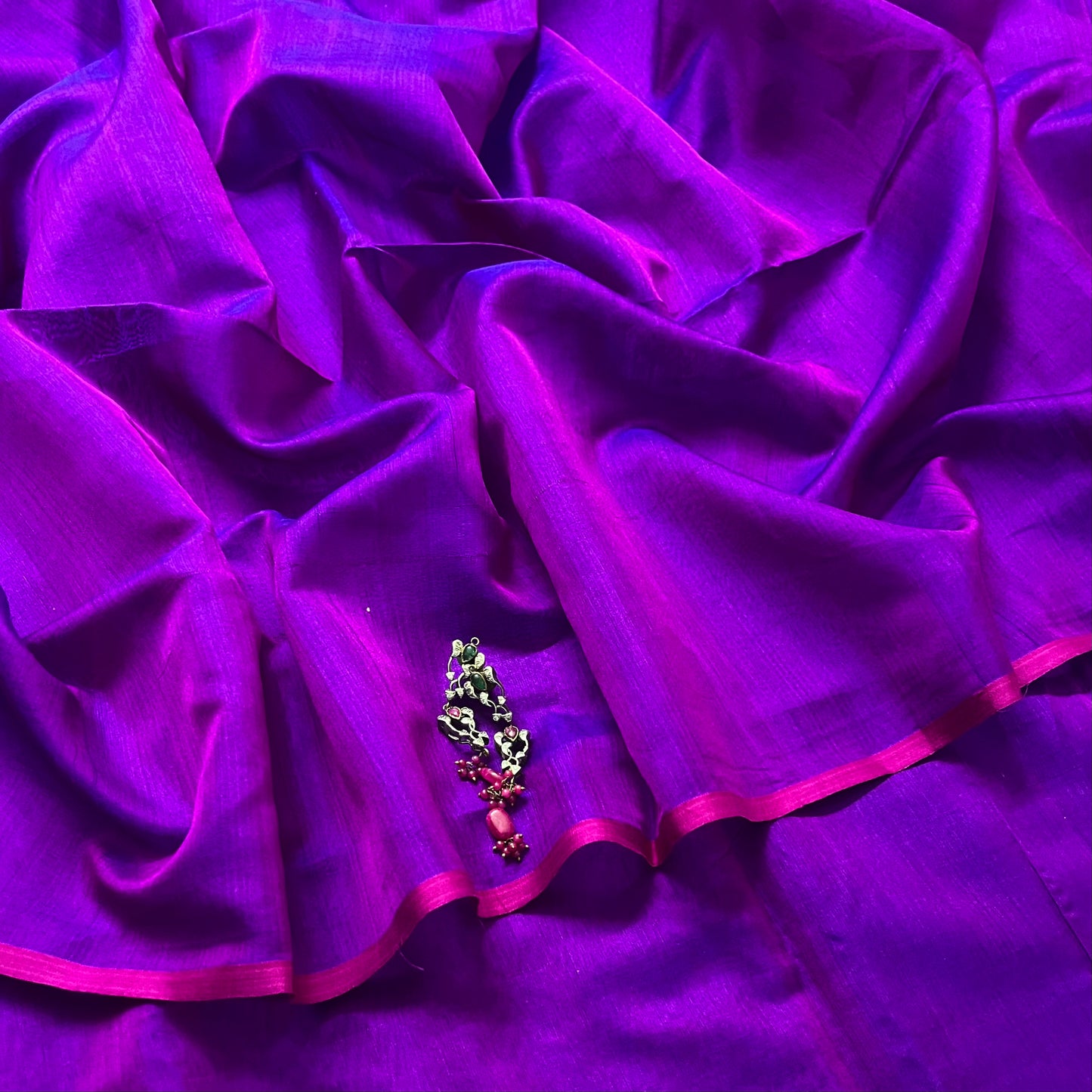 Violet blue dual tone maheshwari saree