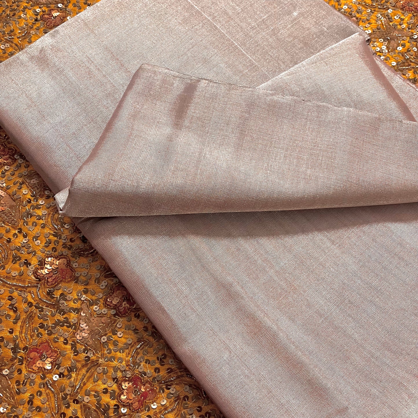 Dusty rose chanderi tissue silk saree