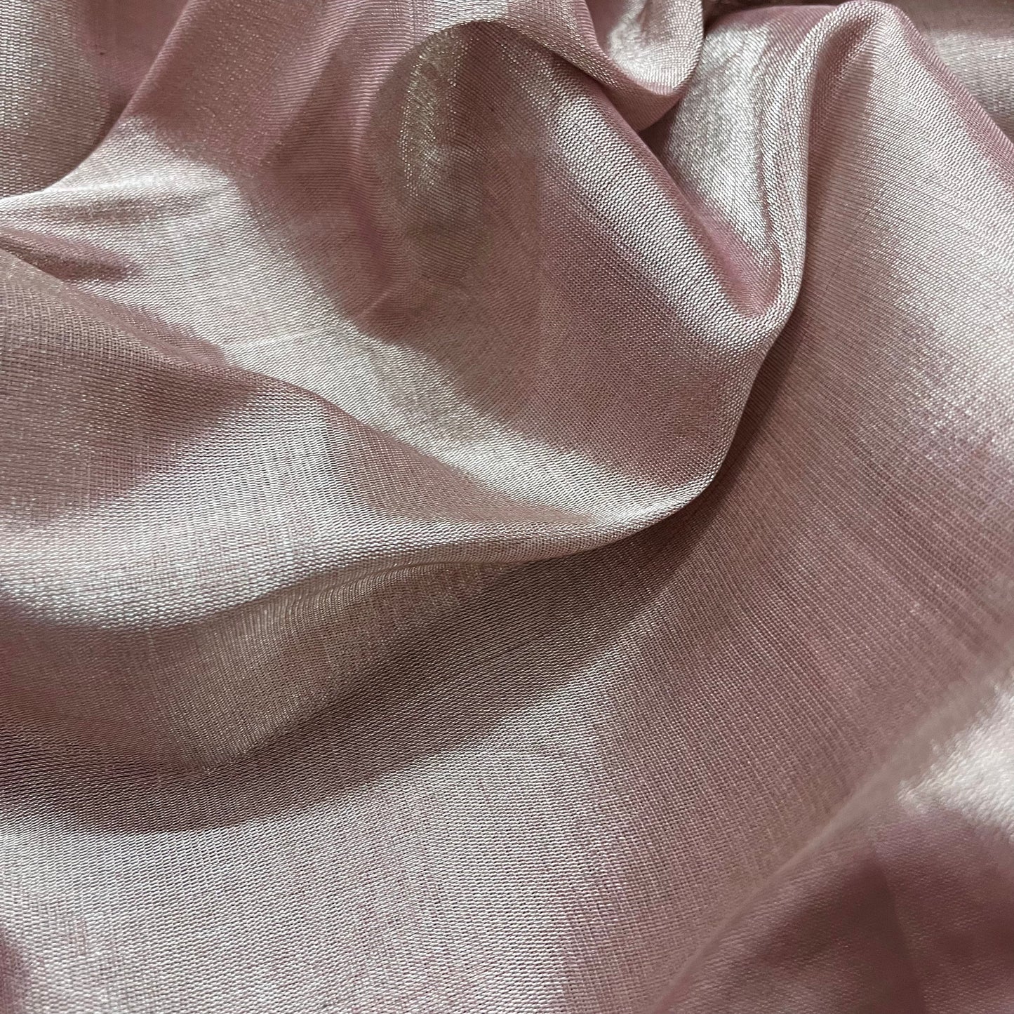 Dusty rose chanderi tissue silk saree