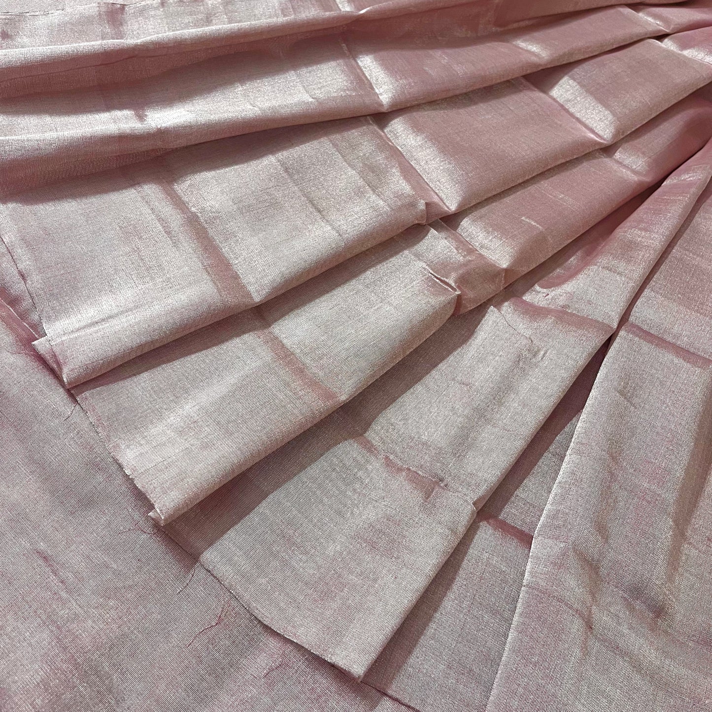 Dusty rose chanderi tissue silk saree