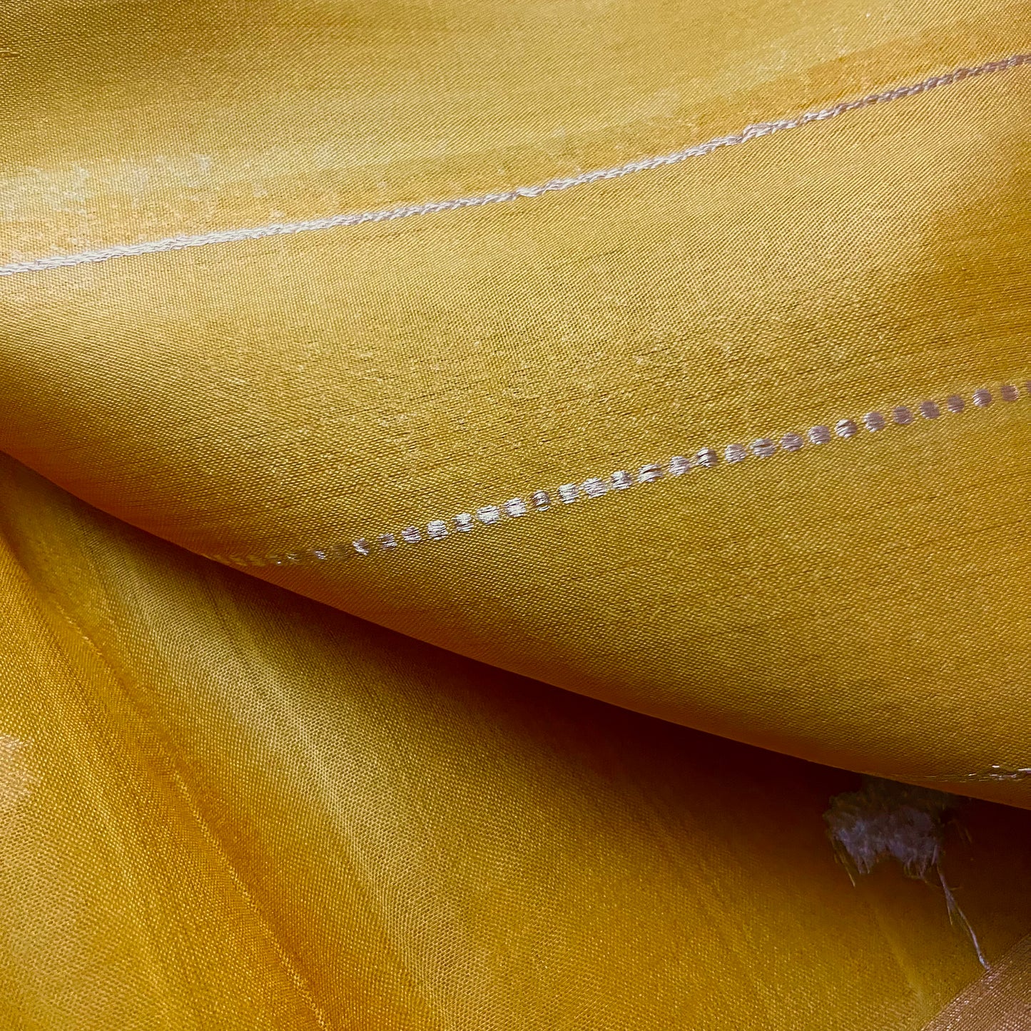 Mustard banarasi silk saree with zari bel all over