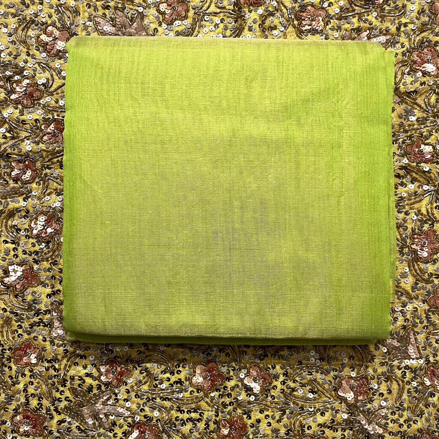 Moss green maheshwari tissue silk saree with zari lines on pallu