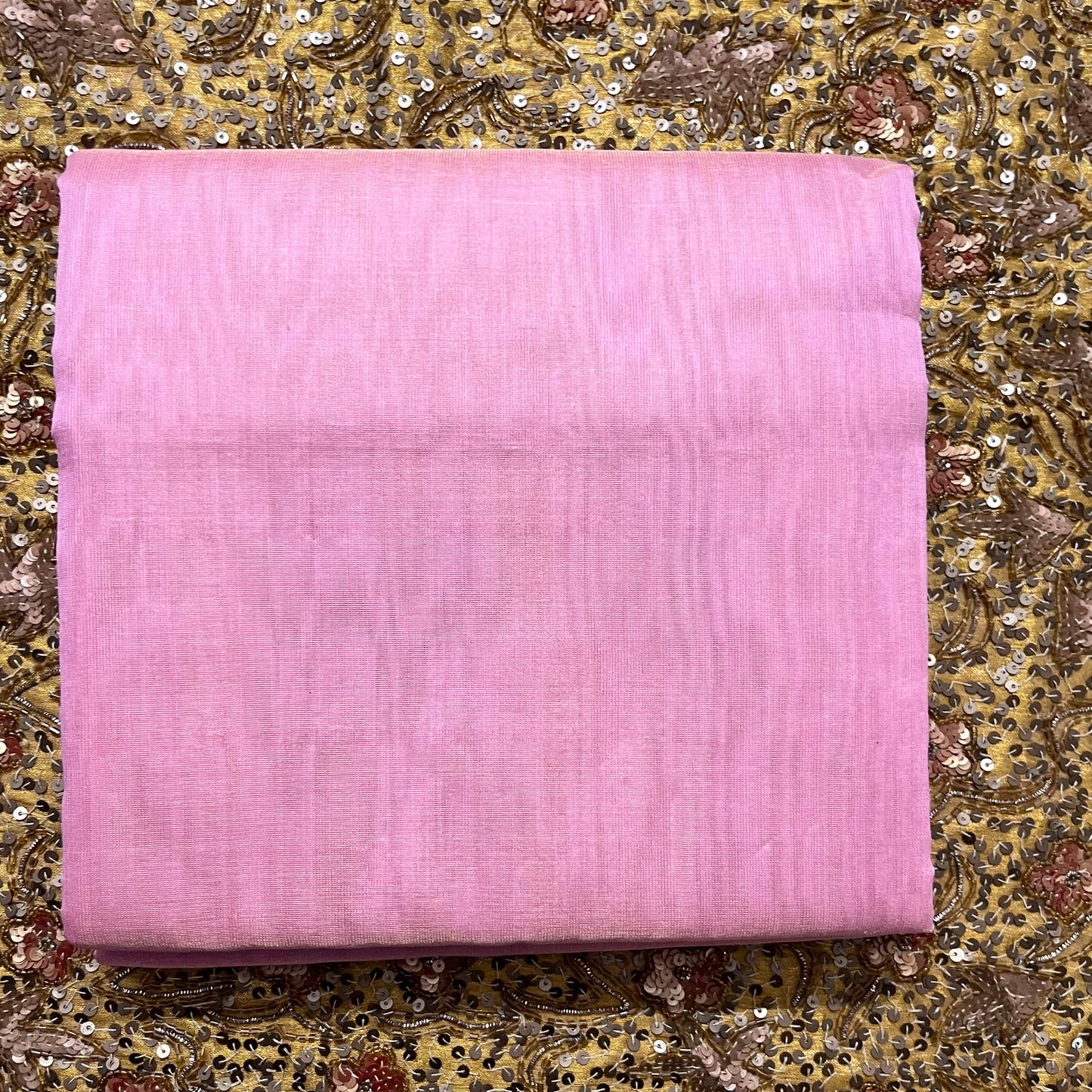 Rose pink maheshwari tissue silk saree with zari lines on pallu