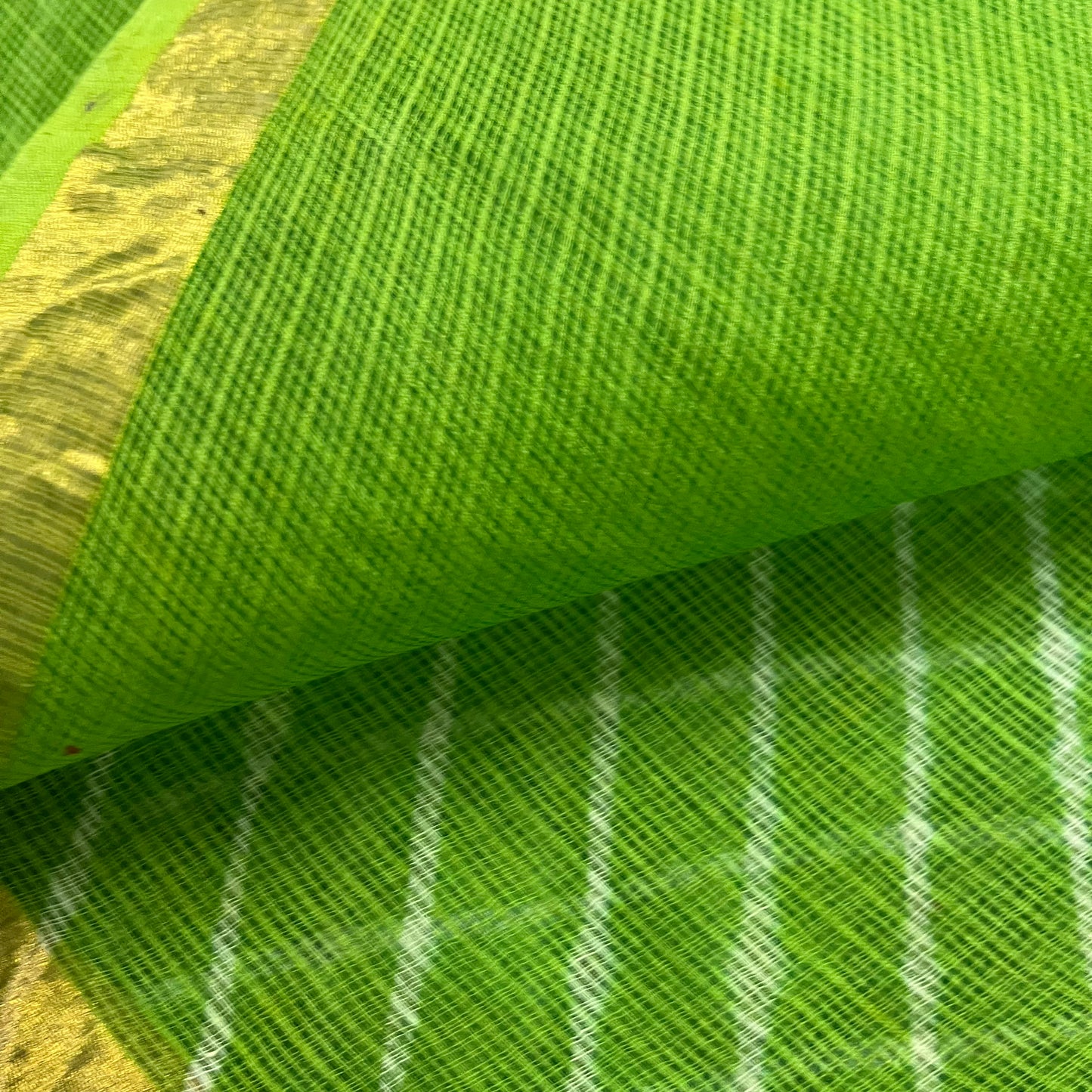 Green kota checks lehariya saree with zari border