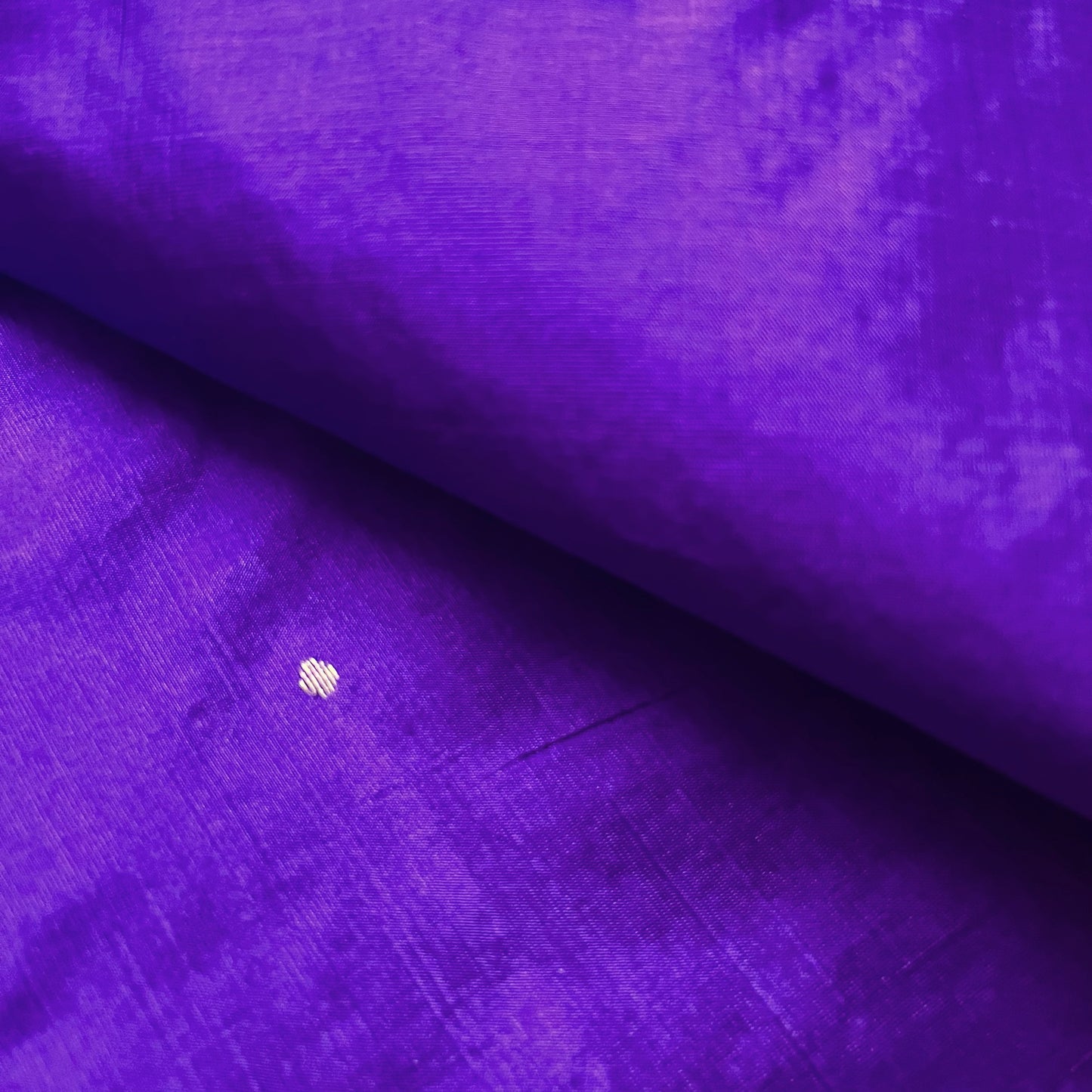 Violet chanderi silk saree with zari bootis all over