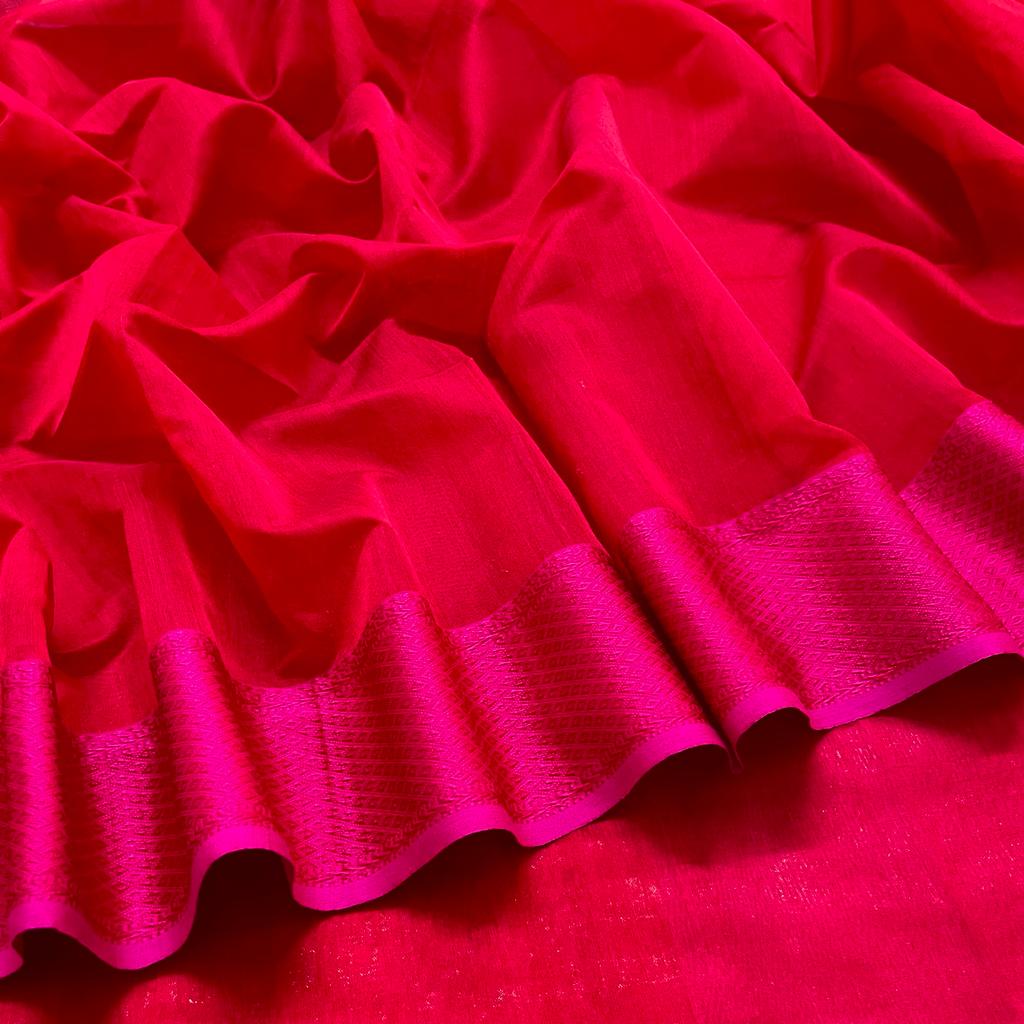 (Shop the look) Red and pink maheshwari saree with resham border