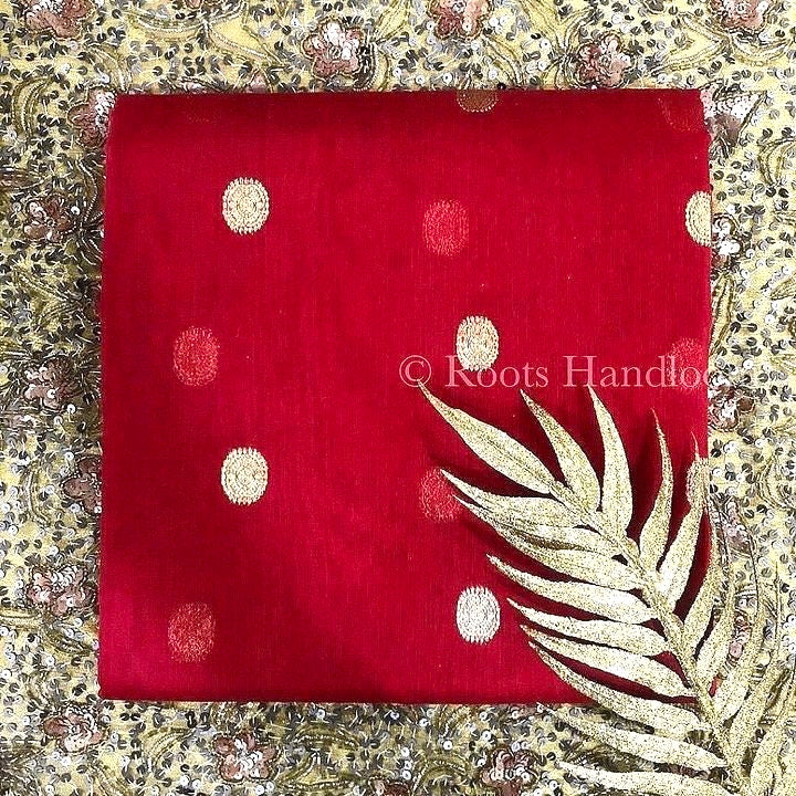 Lava Red Chanderi Saree – House of Ayuda